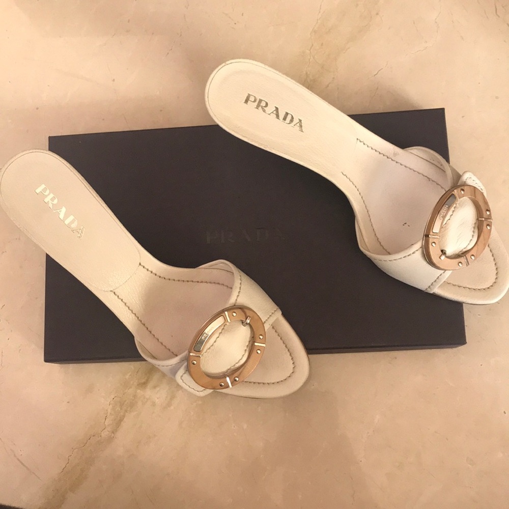 White/Beige Prada sandals